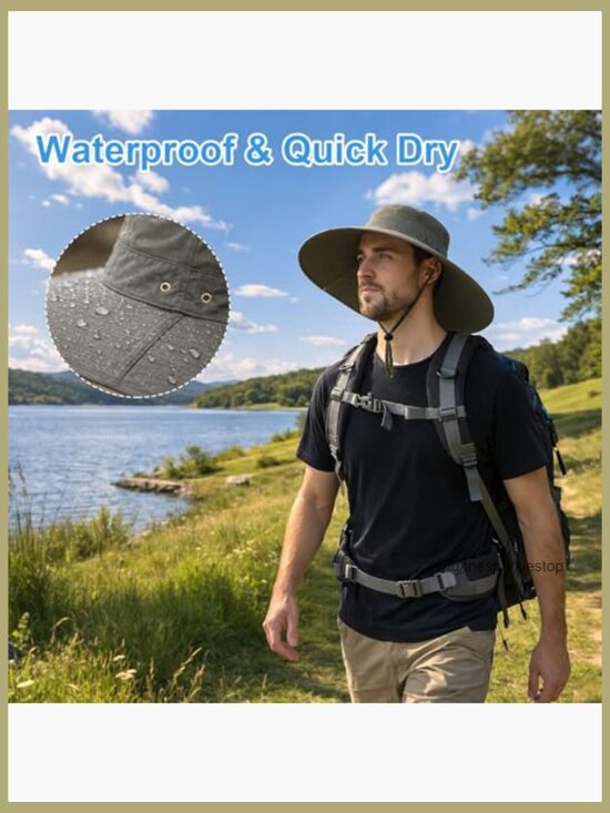 Water Repellent Polyester Sun Hat with Wide Brim for Outdoor Activities main image 5